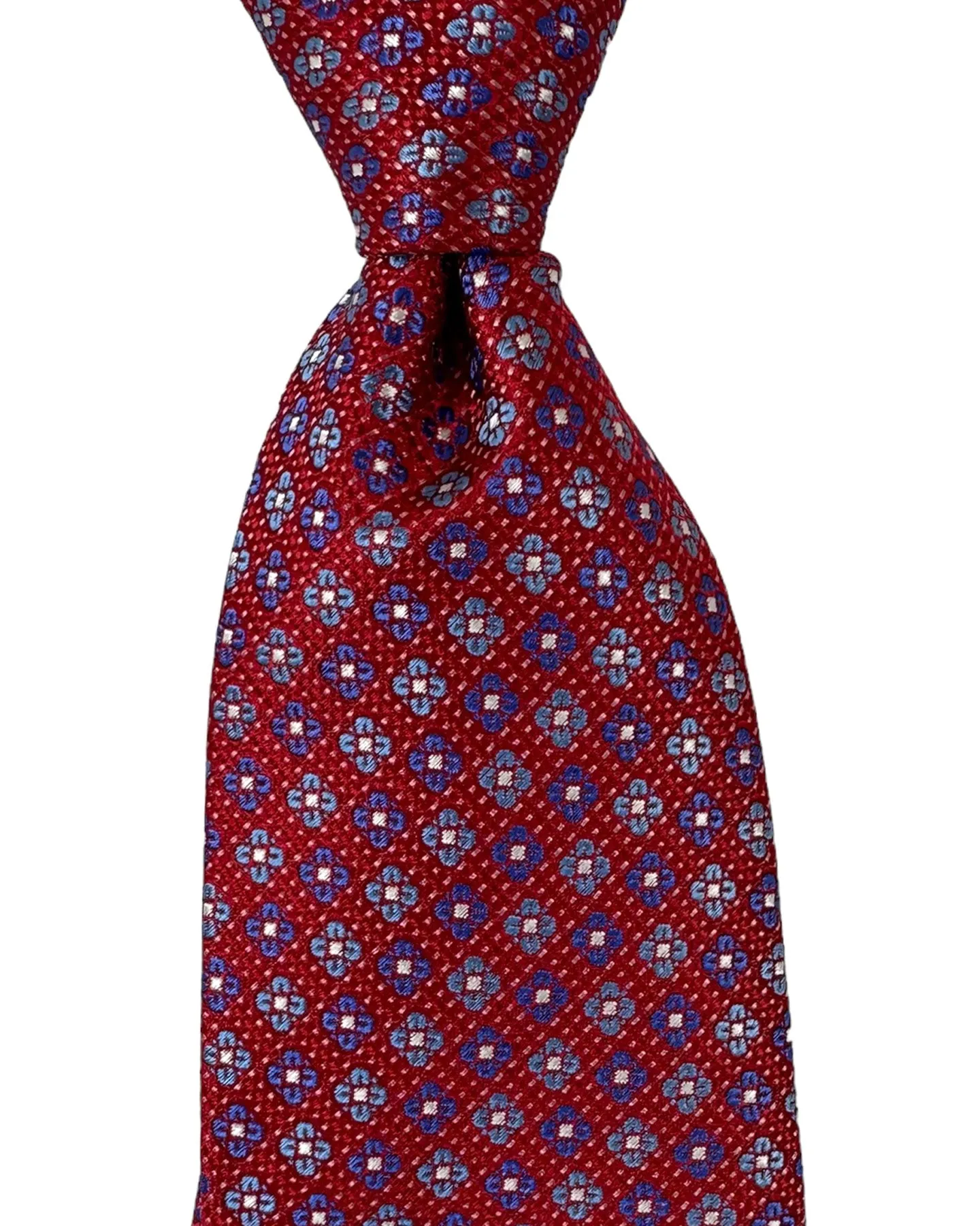 Canali Silk Tie Red Blue Mini Floral