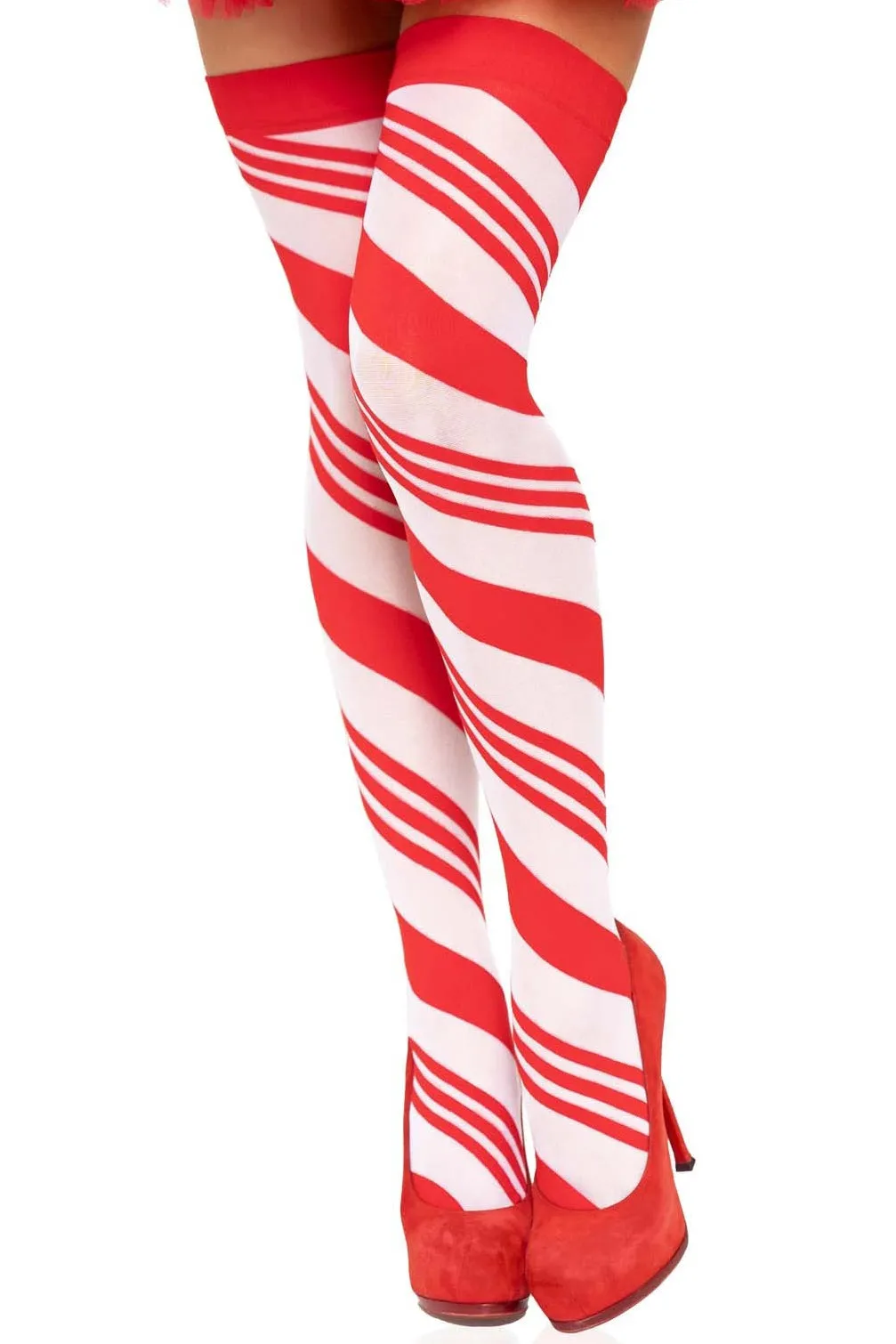 Candy Cane Thigh Highs