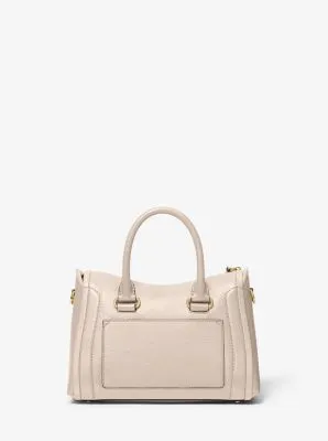 Carine Small Studded Pebbled Leather Satchel