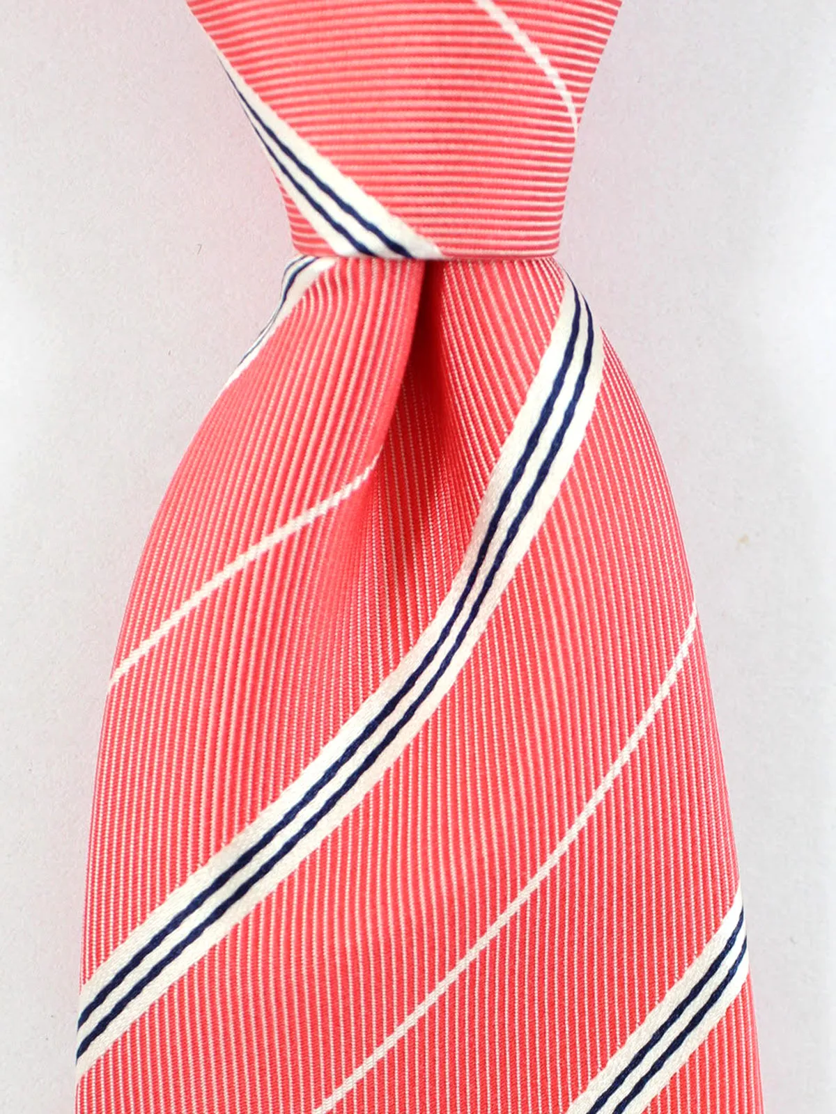 Cesare Attolini Silk Tie Pink Stripes SALE