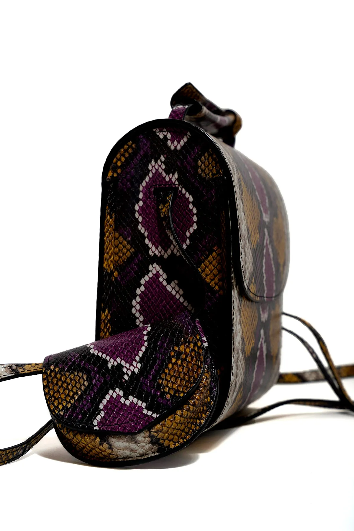 CLASSIC M'A BAG IN SNAKE PRINT LEATHER