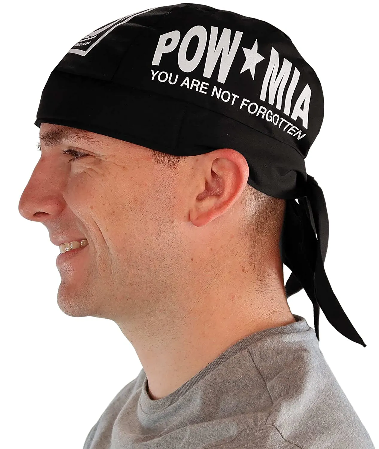 Classic Skull Cap - White POW MIA on Black