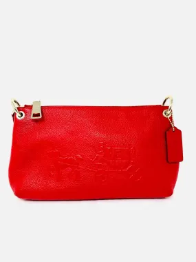 Coach Red Embossed Leather AS IS Designer Purse