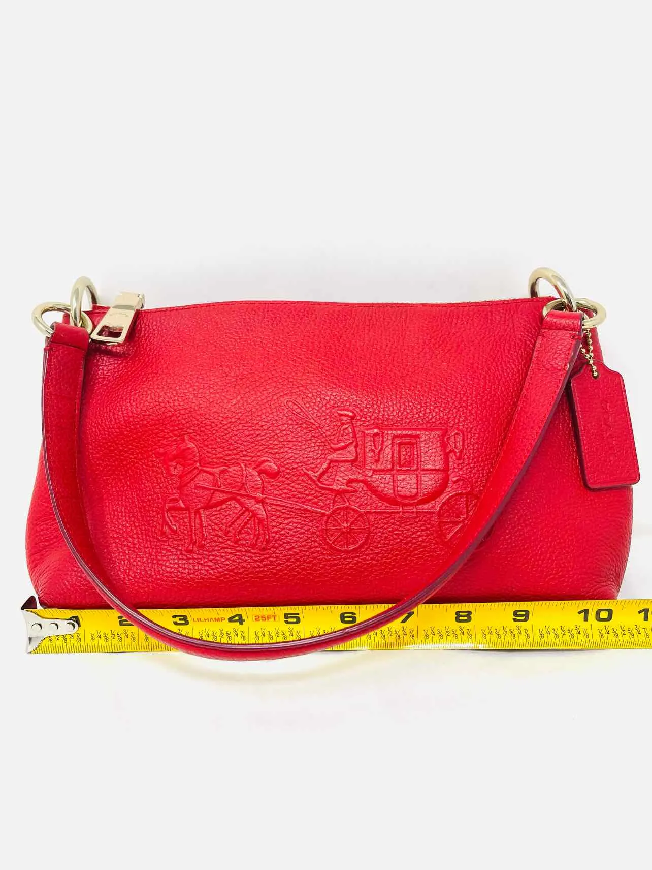 Coach Red Embossed Leather AS IS Designer Purse