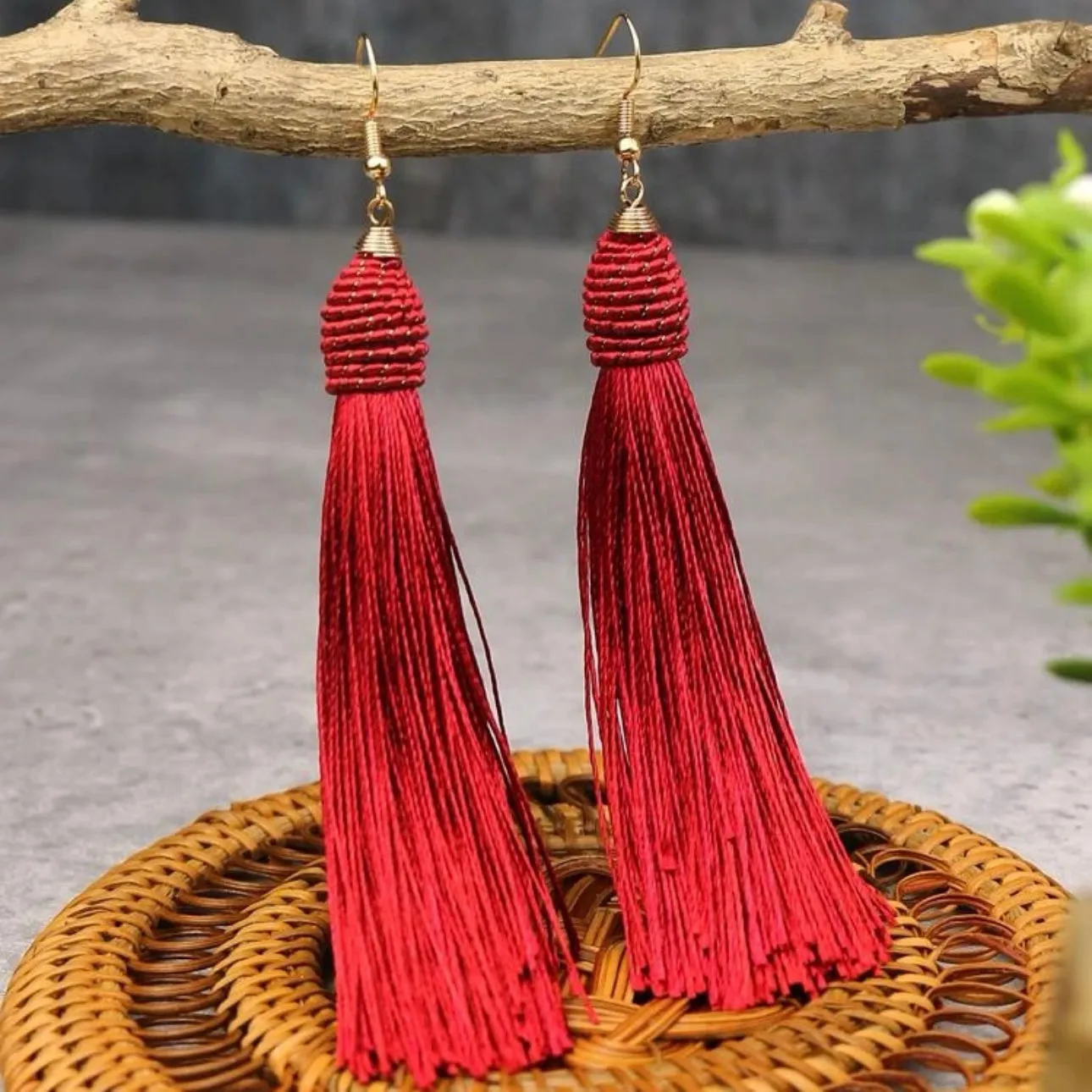 Colorful Tassel Earrings - Black Earrings, Blue Earrings, Yellow Earrings, Hot Pink, White Earrings, Dangle Earrings