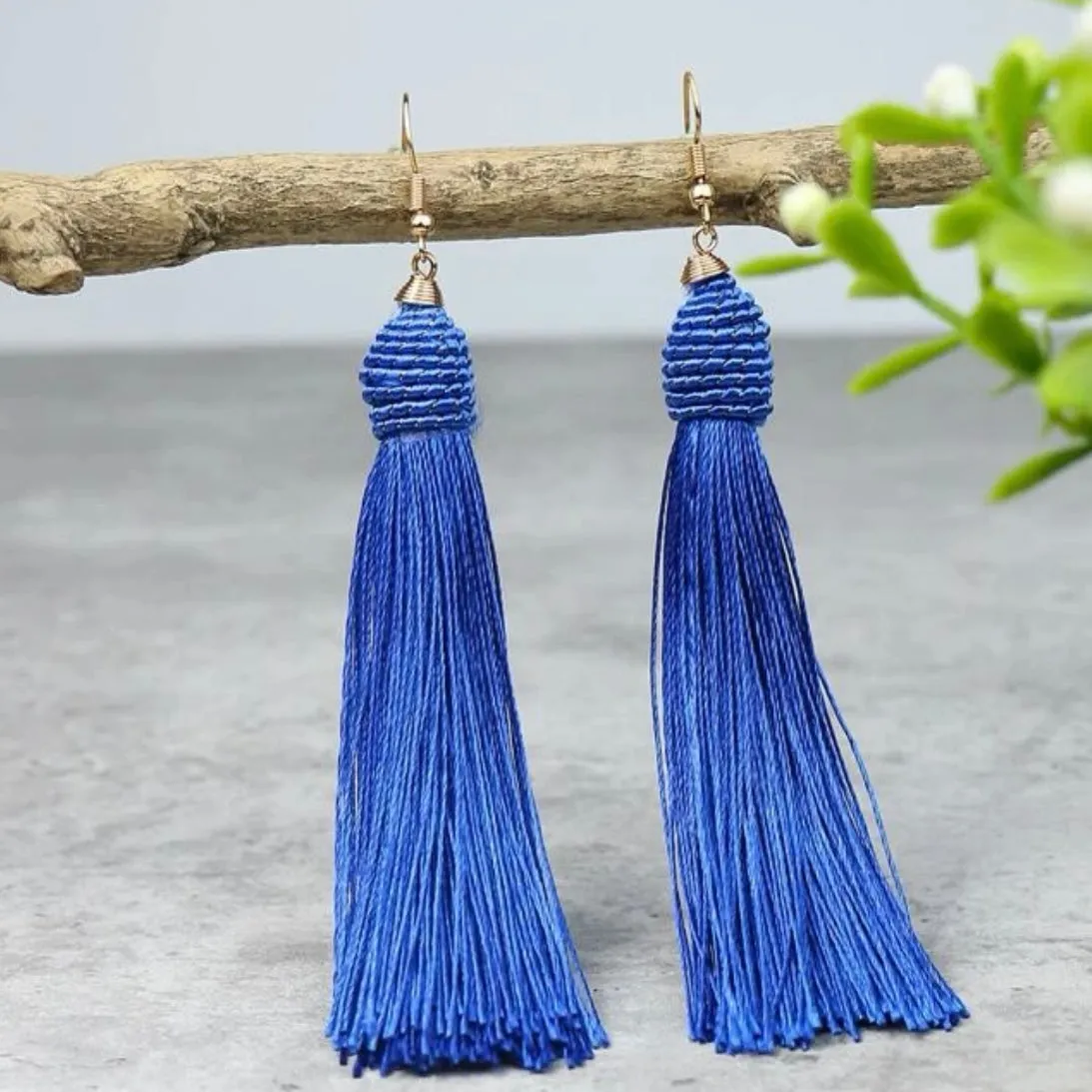 Colorful Tassel Earrings - Black Earrings, Blue Earrings, Yellow Earrings, Hot Pink, White Earrings, Dangle Earrings