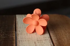 Coral Flower Claw Clip