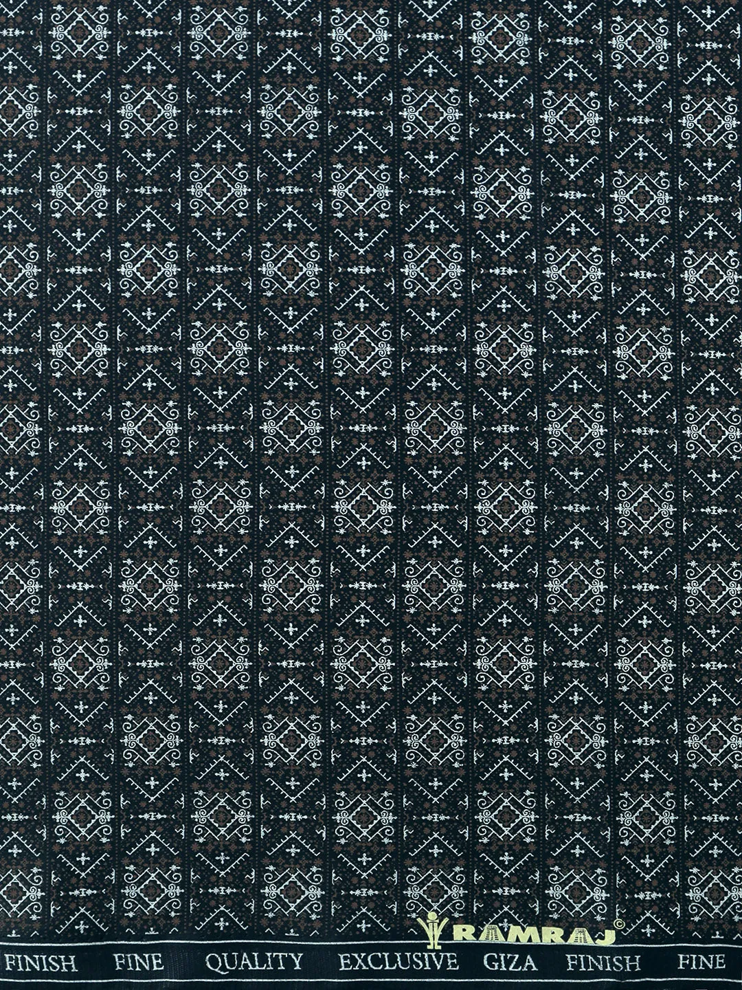 Cotton Super Fine Navy Printed Shirt Fabric OSLO