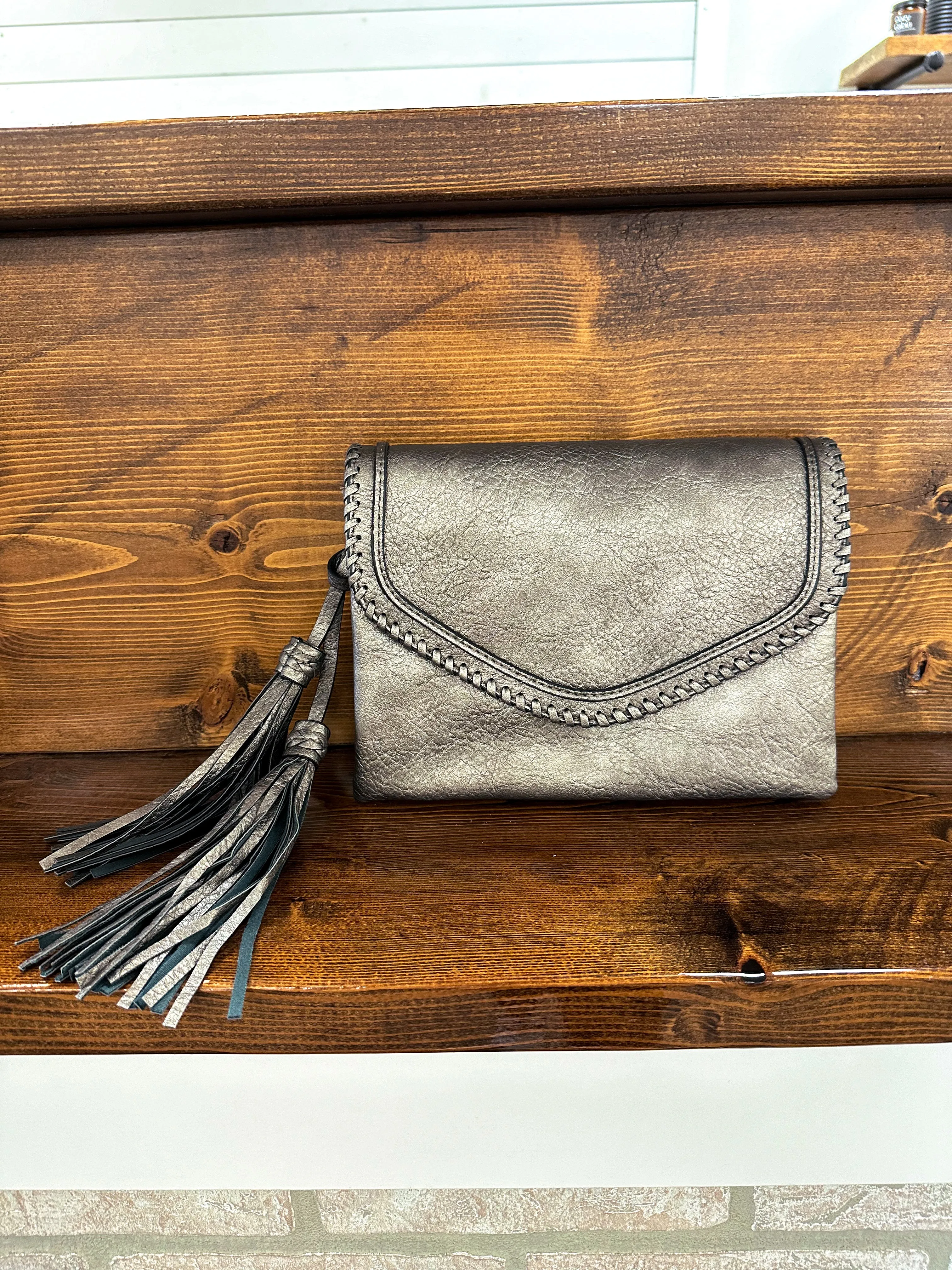 Crossbody w/ Whipstitch and Tassel