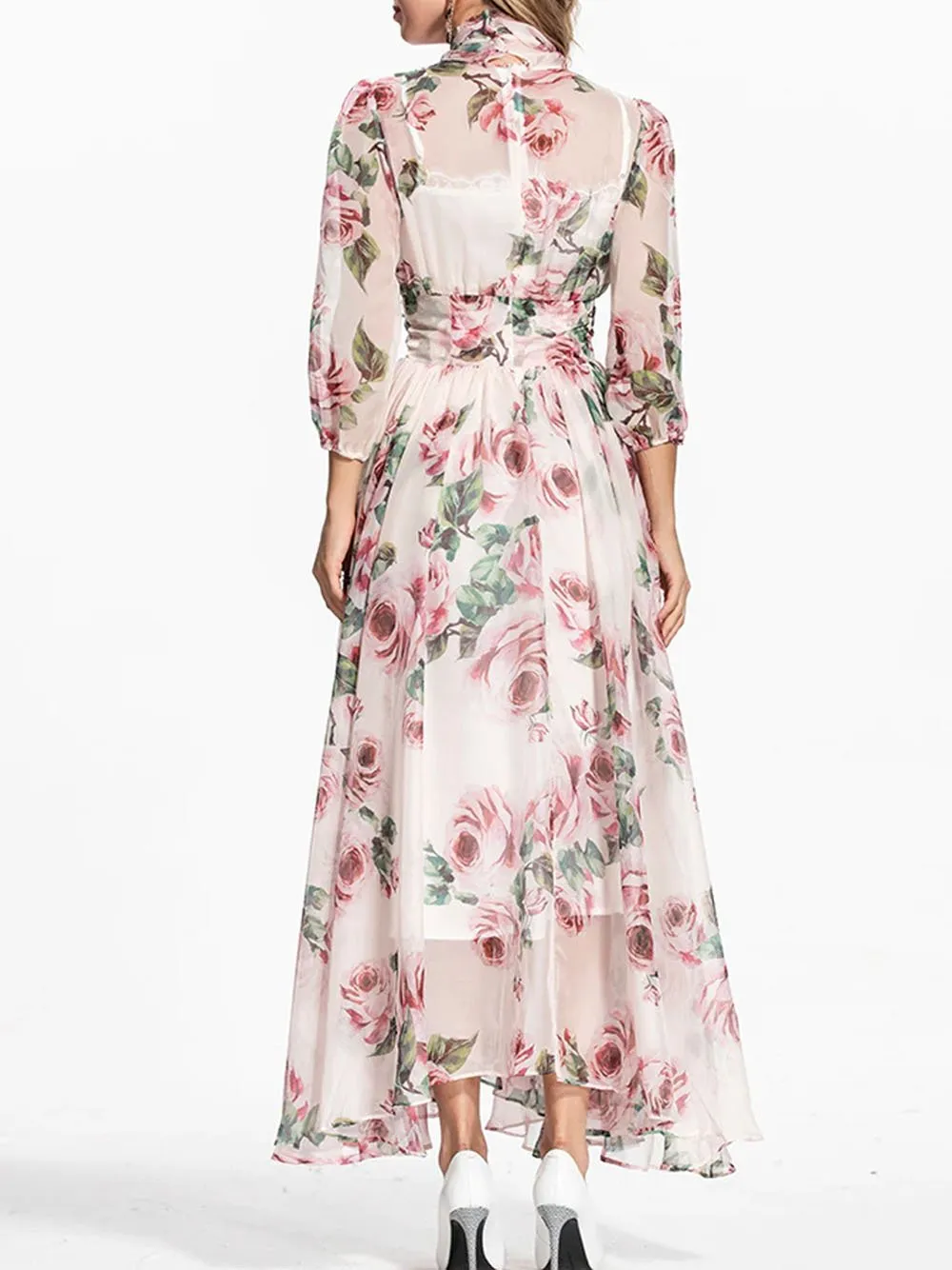 DAMASIA Floral Maxi Dress