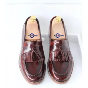 Dark Brown Tassel Loafer Leather Shoe