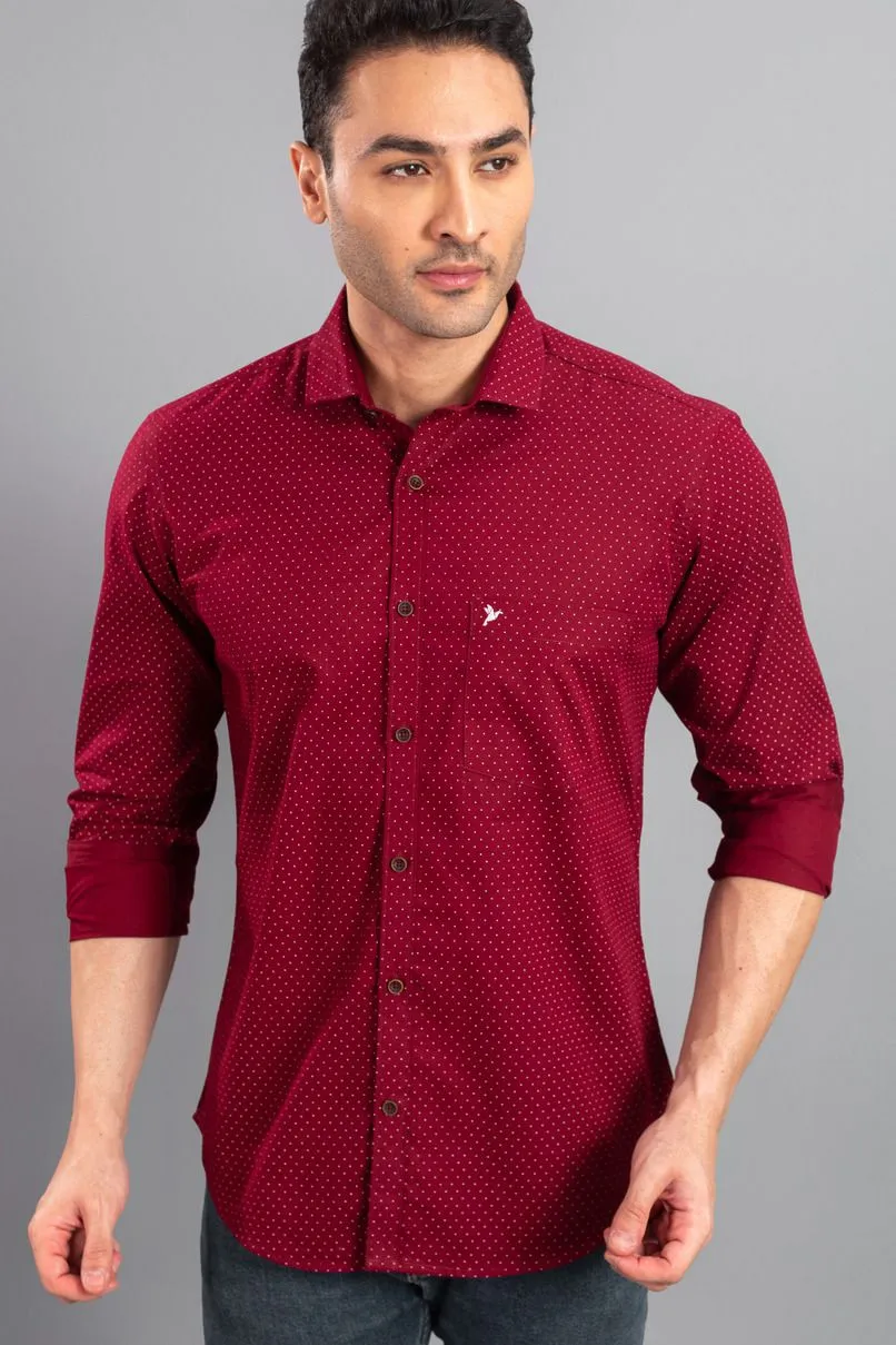 Dark Maroon Dotted Print-Full-Stain Proof