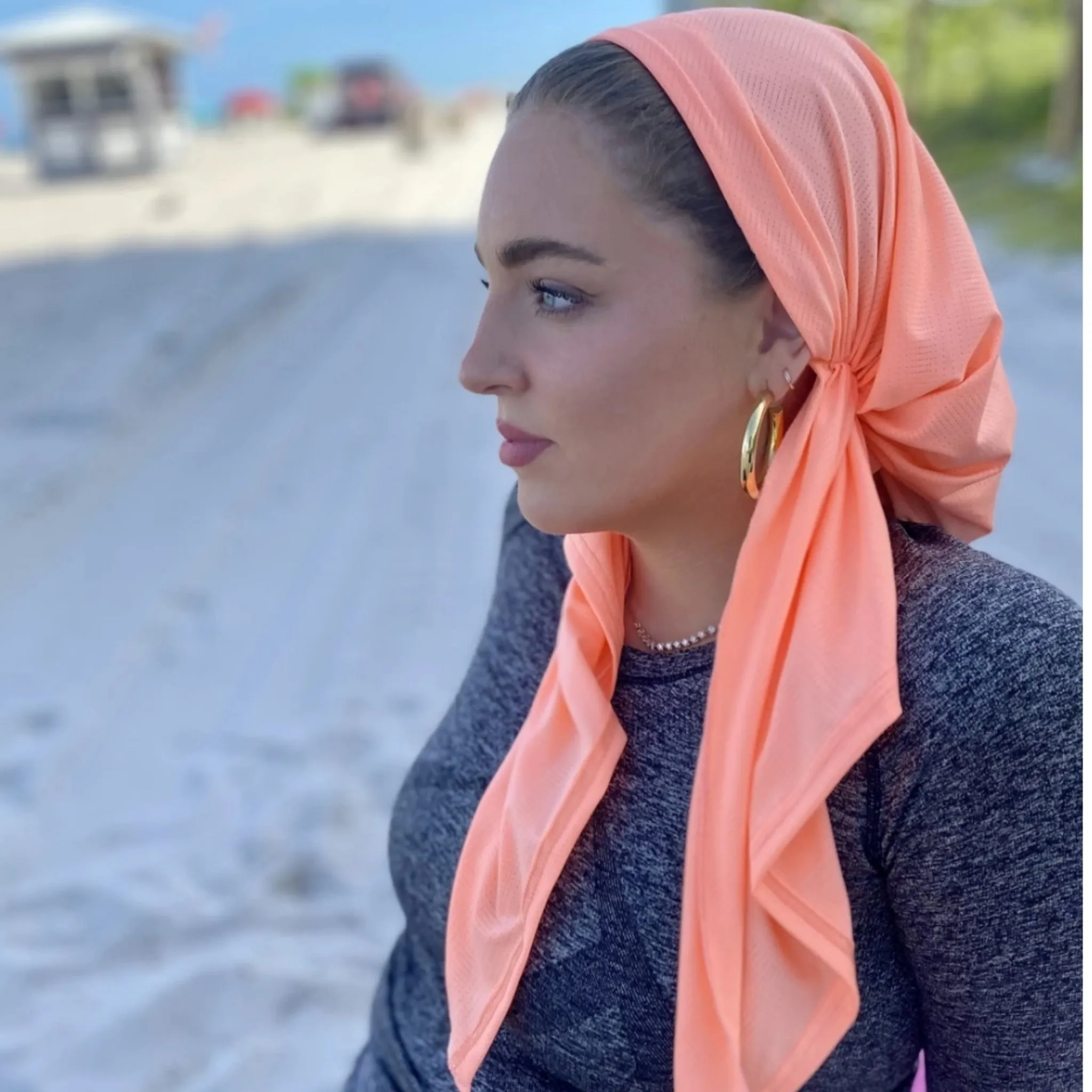 Dri Fit SB Pre-Tied Headscarf: Coral