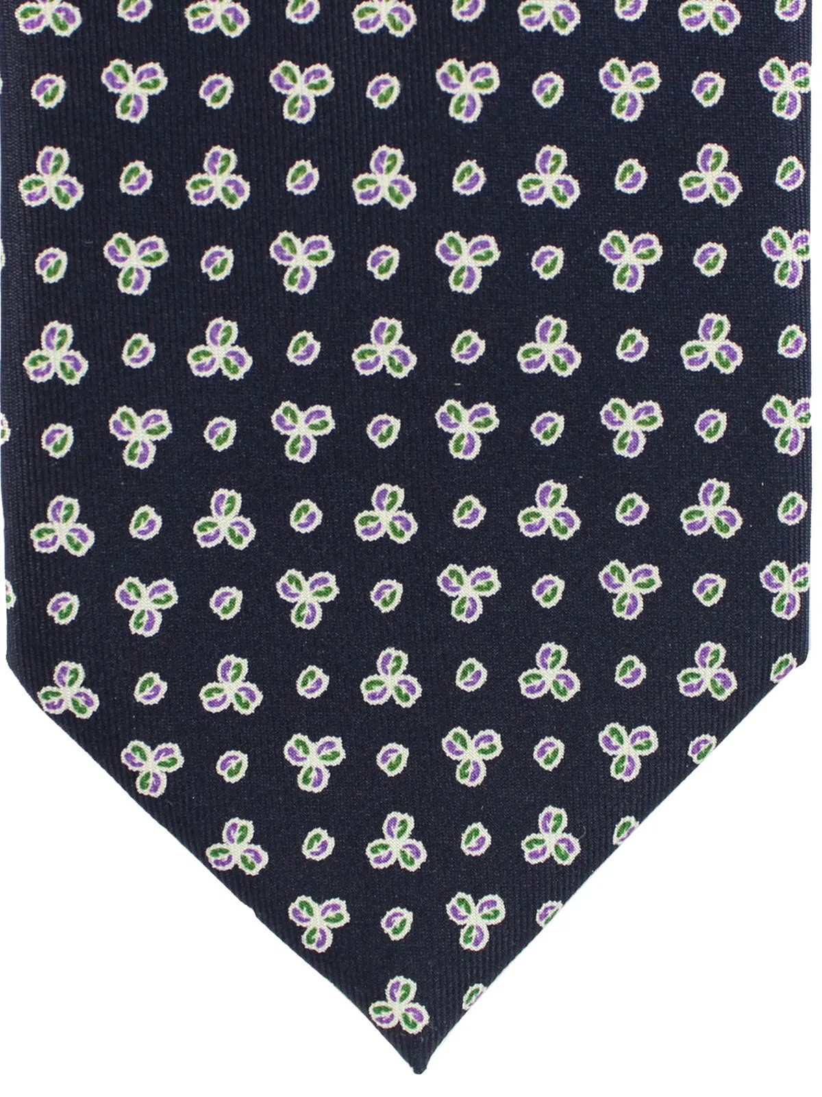 E. Marinella Silk Tie Dark Navy Flowers