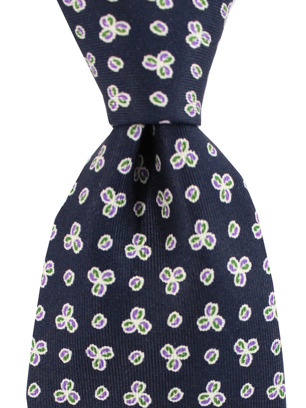 E. Marinella Silk Tie Dark Navy Flowers