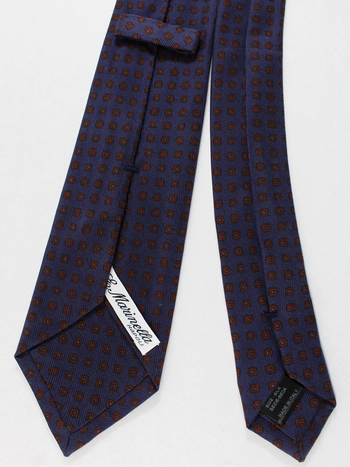 E. Marinella Silk Tie Purple Brown Geometric - Narrow Necktie FINAL SALE