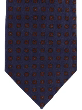 E. Marinella Silk Tie Purple Brown Geometric - Narrow Necktie FINAL SALE