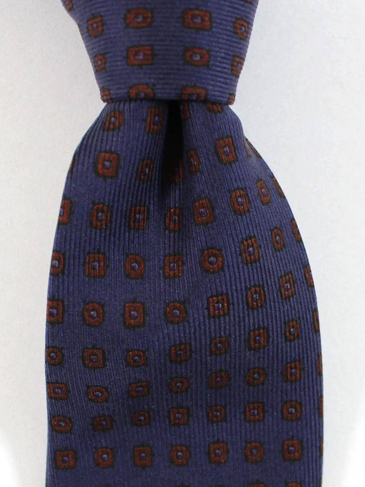 E. Marinella Silk Tie Purple Brown Geometric - Narrow Necktie FINAL SALE