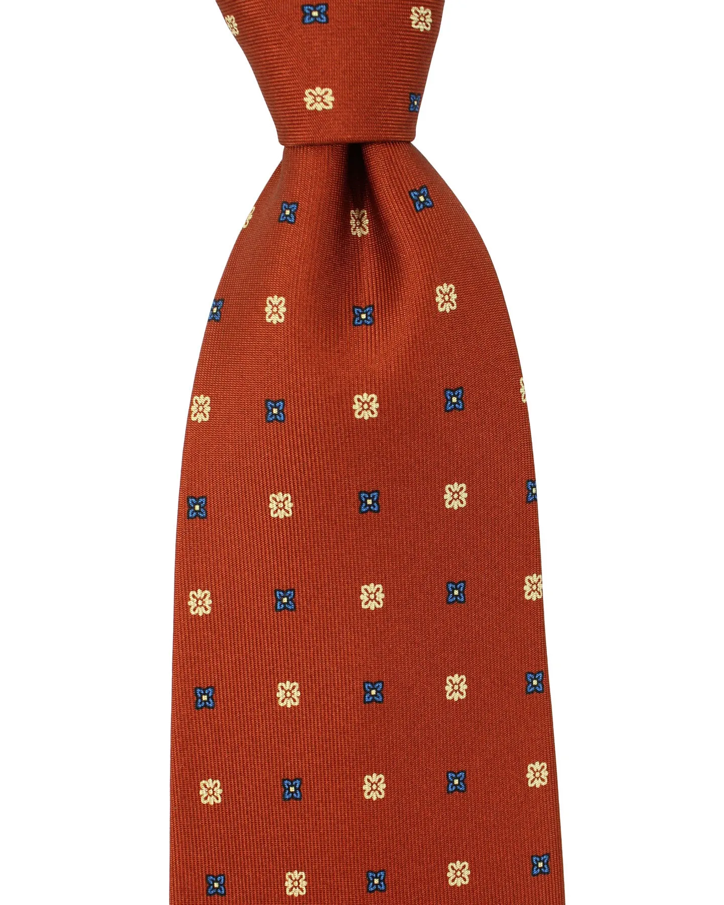 E. Marinella Tie Brown Mini Floral Design