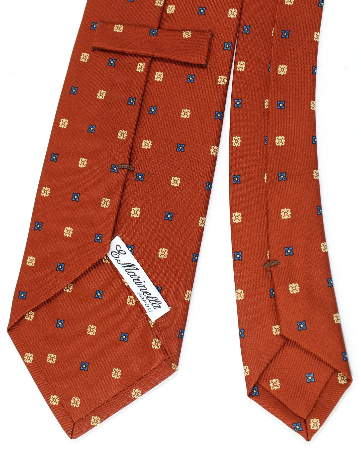 E. Marinella Tie Brown Mini Floral Design