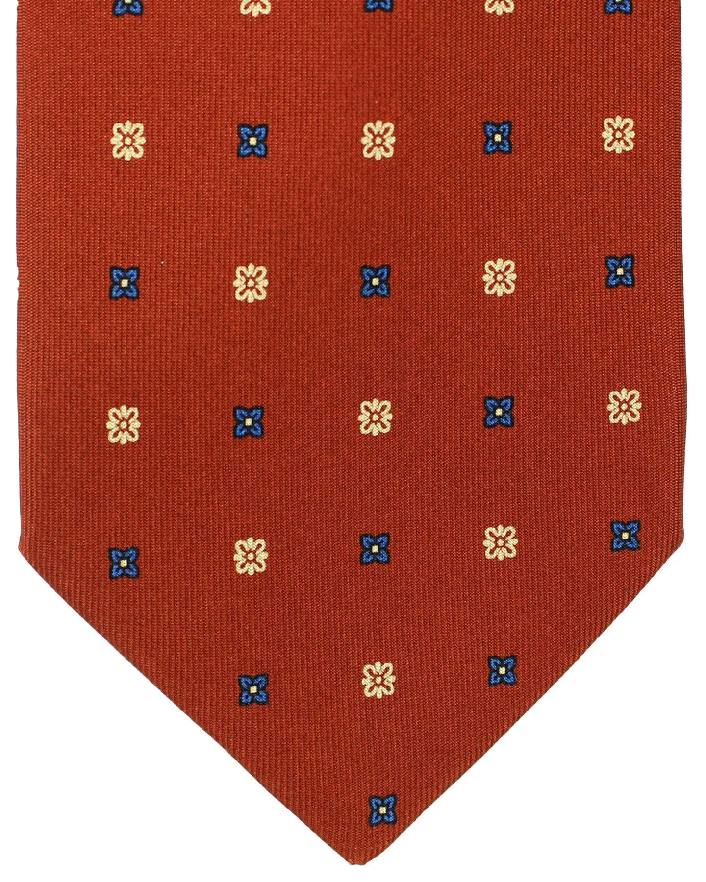 E. Marinella Tie Brown Mini Floral Design