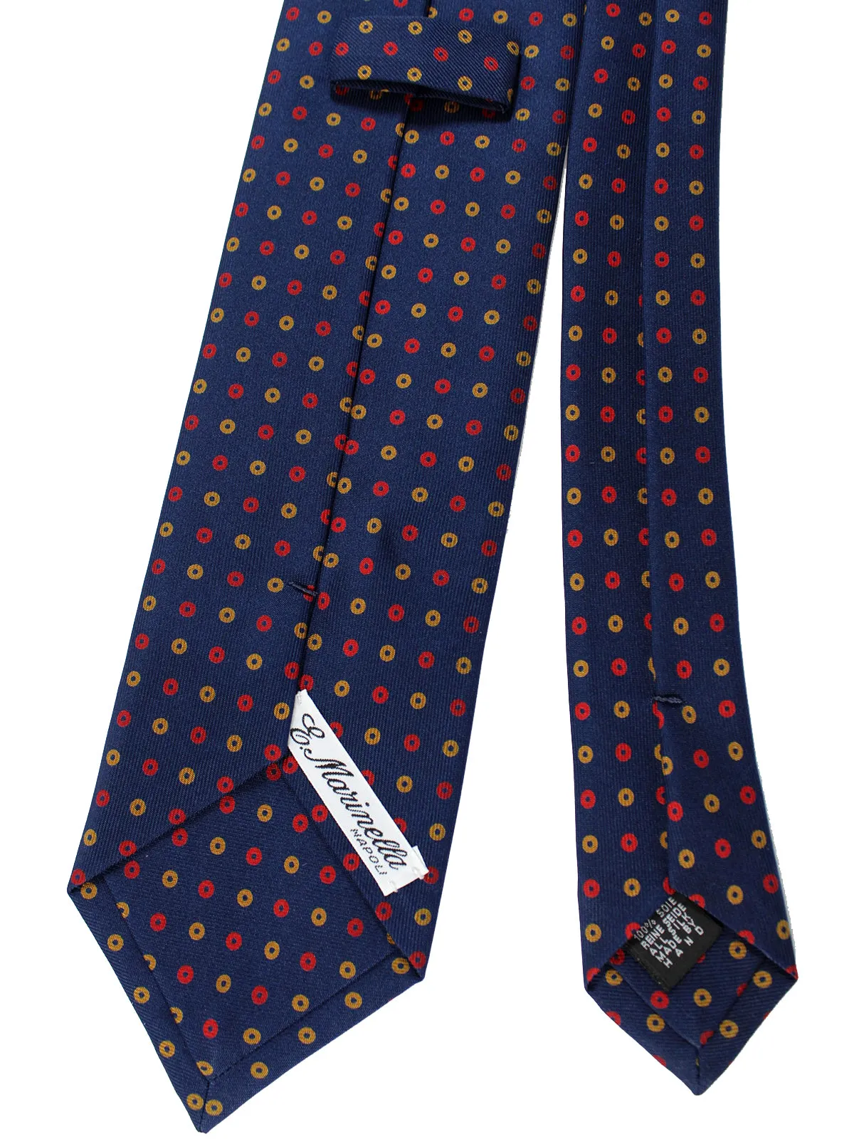 E. Marinella Tie Dark Blue Red Olive Circles