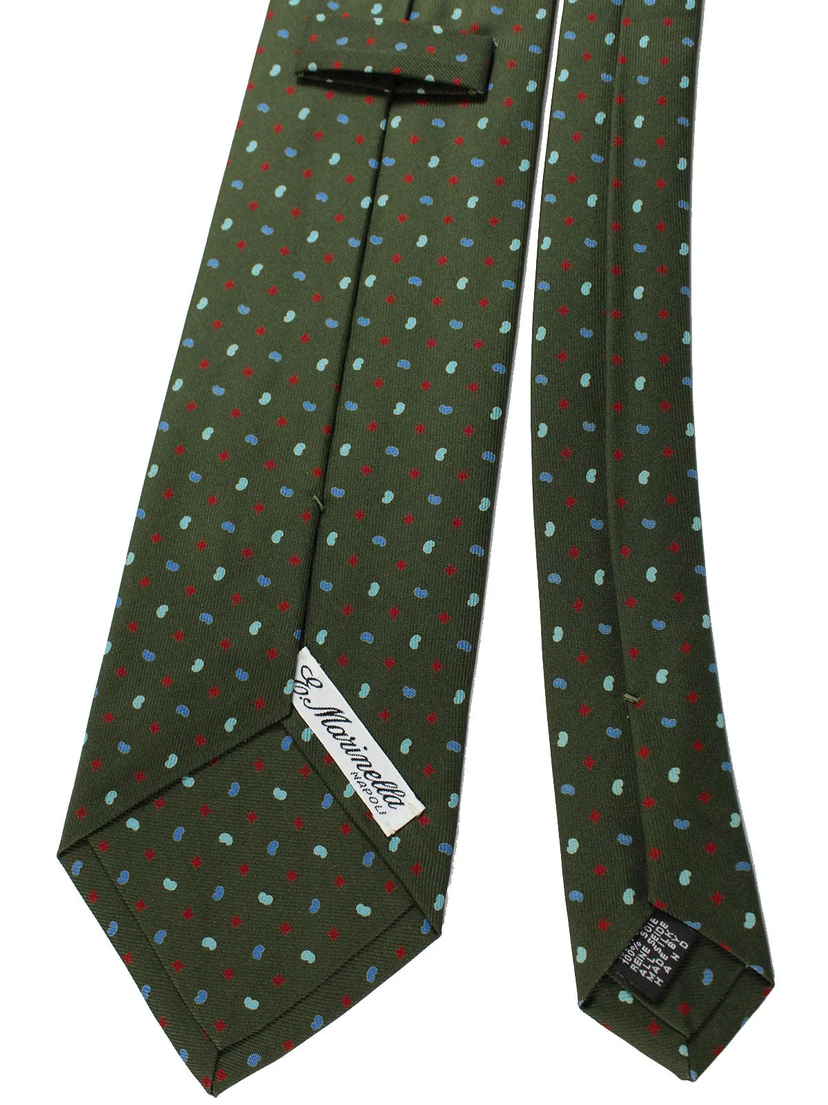 E. Marinella Tie Forest Green Geometric - Wide Necktie