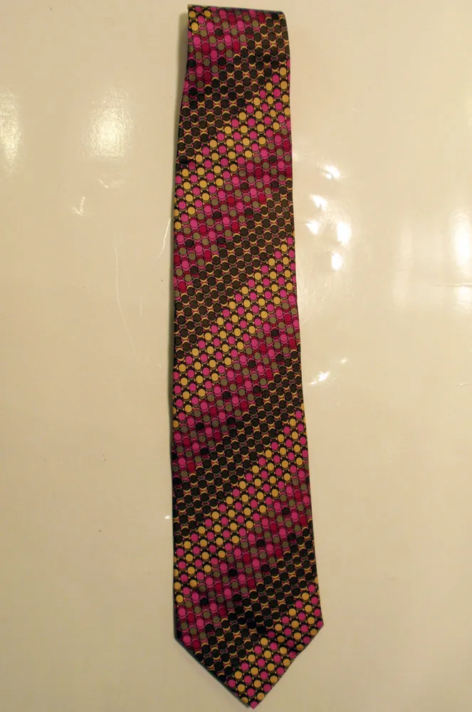 EMILIO PUCCI Men's Multi Color Silk Neck Tie with Polka Dots  57 in.