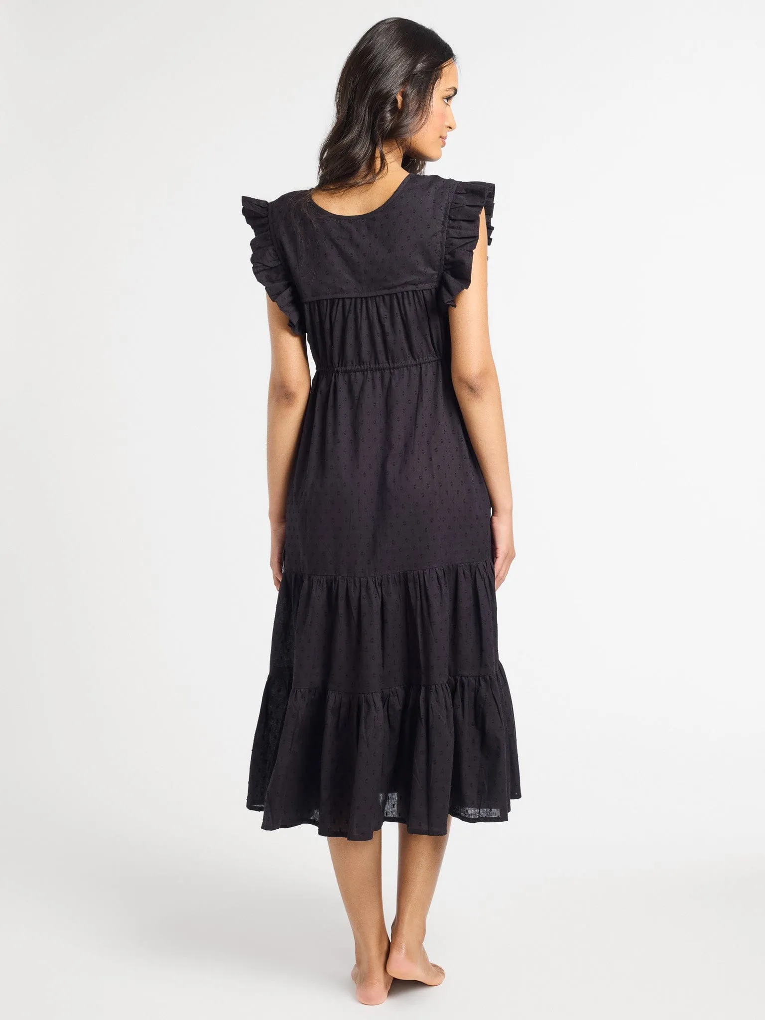 Esme Dress in Black Swiss Dot