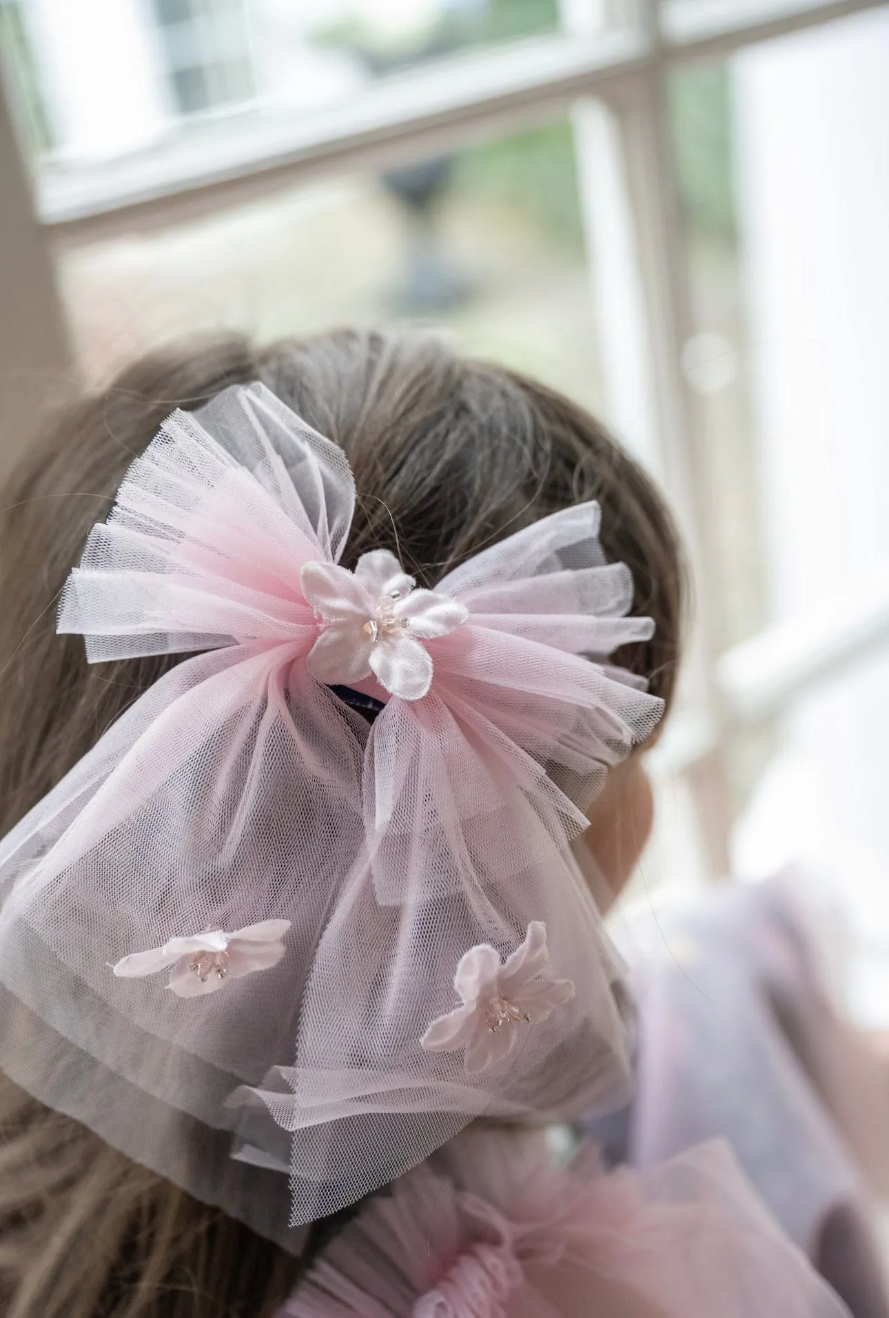 Eva Pink Tulle Hair Bow