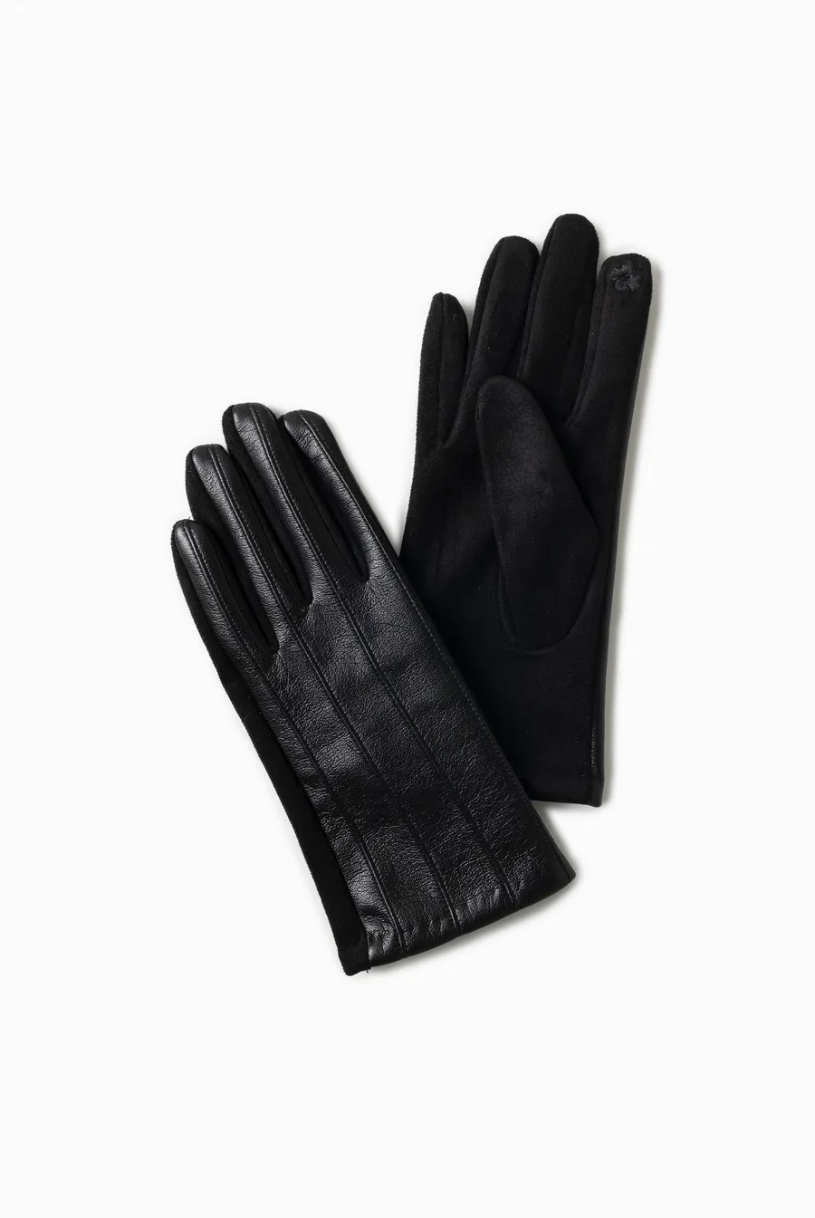 Faux Leather Striped Gloves