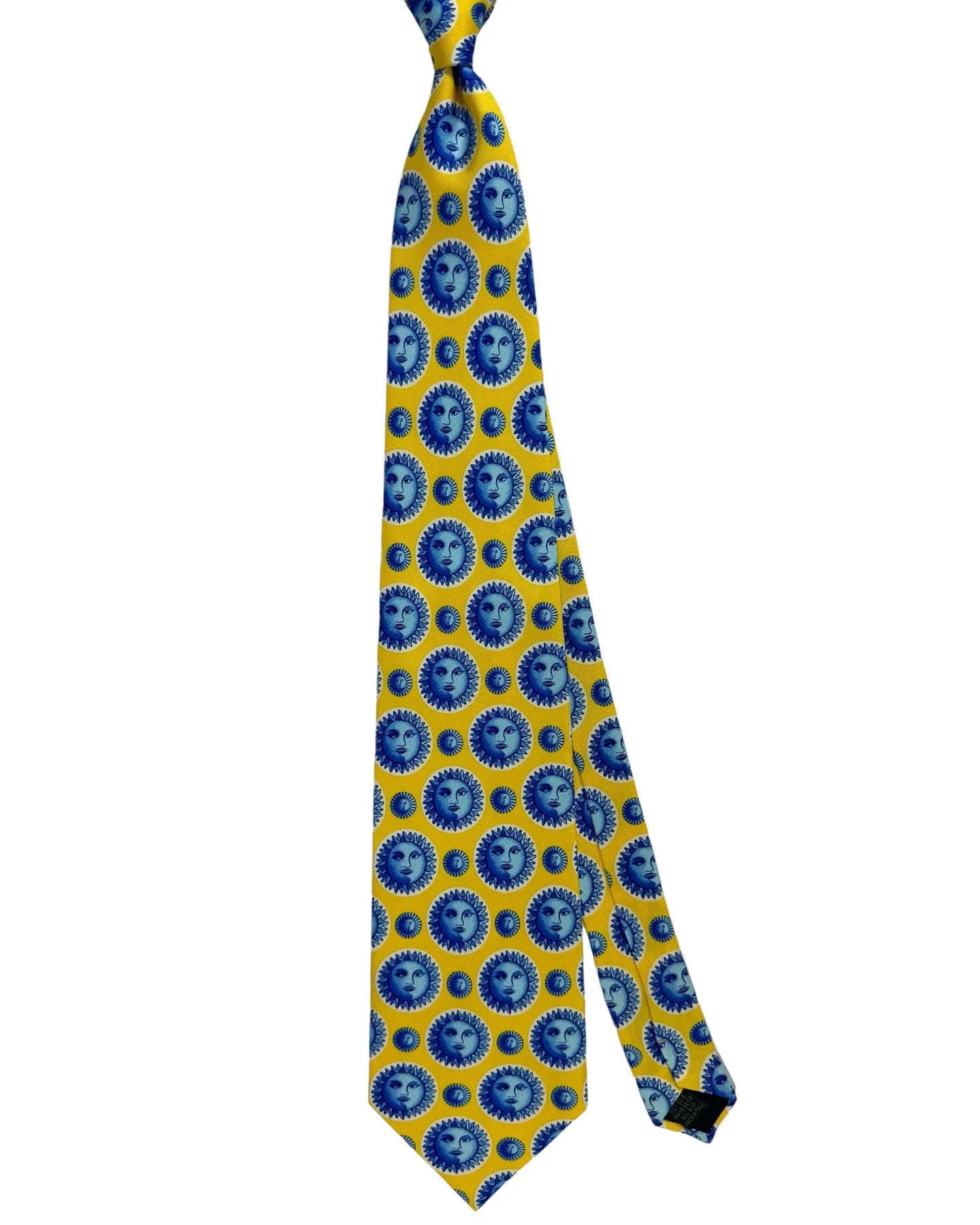 Fornasetti Tie Yellow Blue Soli E Lune Design - Wide Necktie