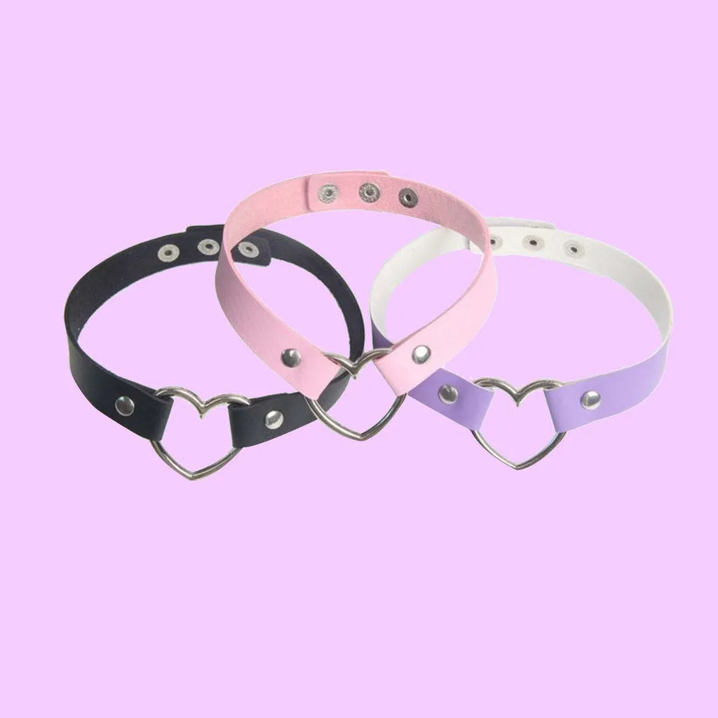 FREE SHIPPING Vegan Heart ring choker