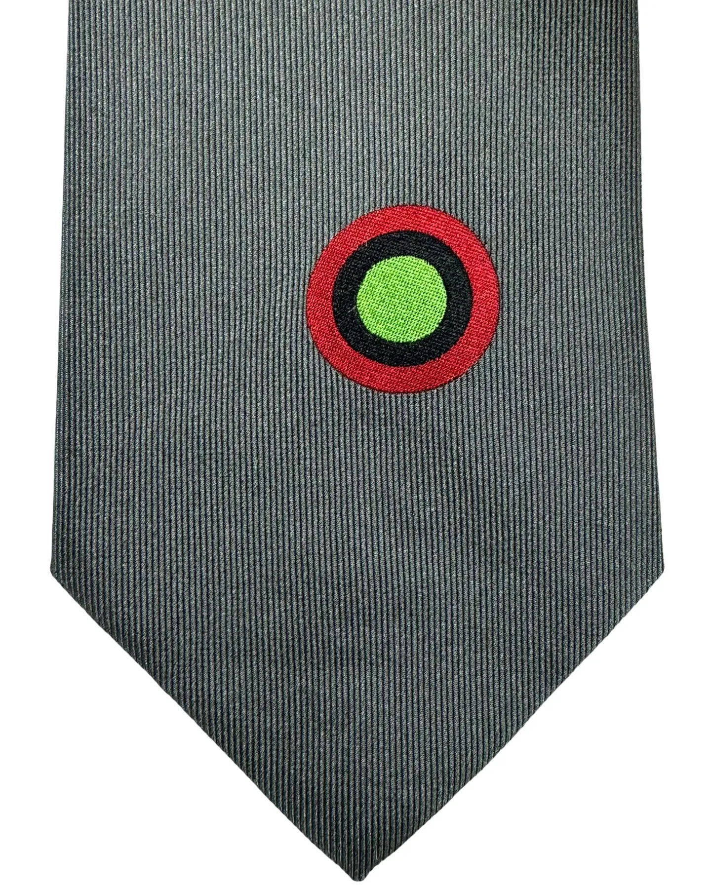 Gene Meyer Tie Gray Geometric Design - Hand Made in Italy