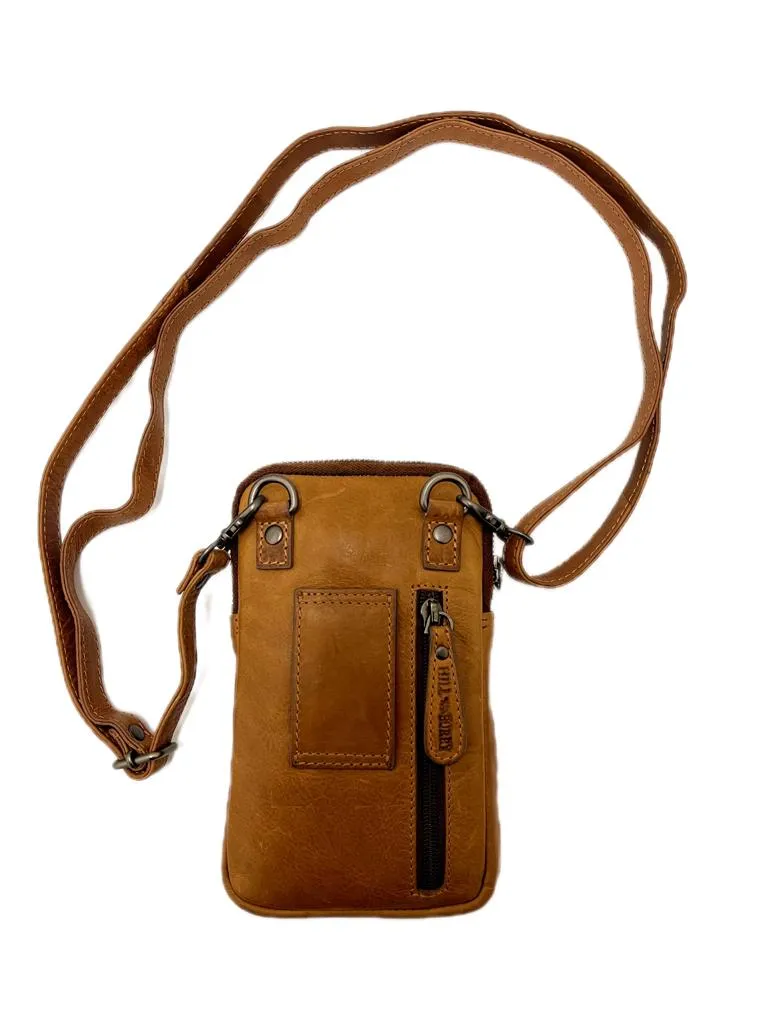 Genuine Leather Shoulder Bag Hill Burry - VB10029 - 15097- Crossbody Bag - Vintage Leather Brown