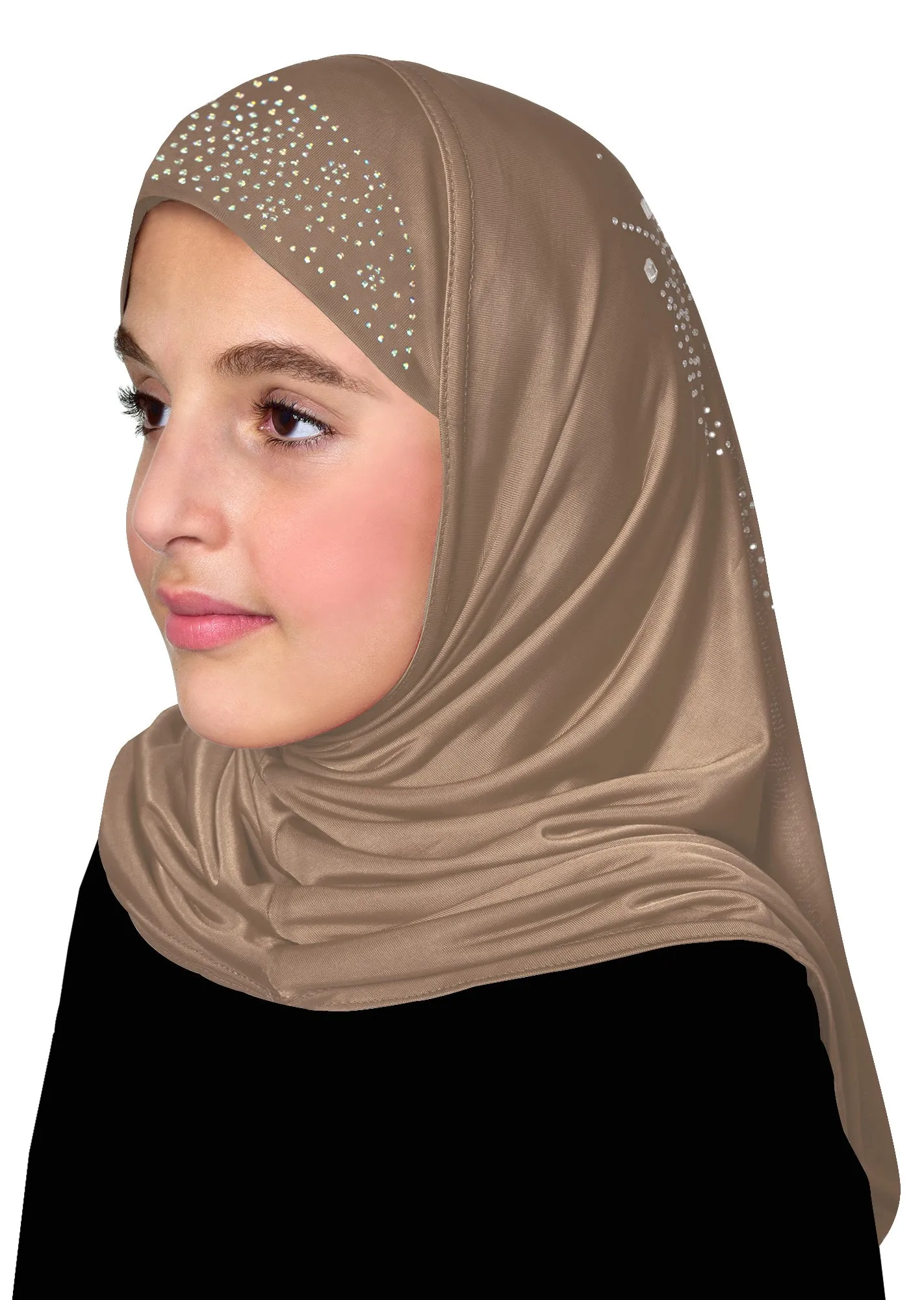 Girl's Aiyah Amira Hijab 1 piece Lycra Pull On Headscarf MADE IN TURKEY