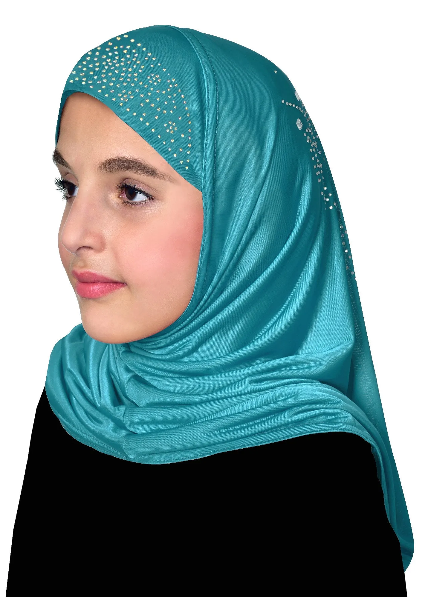 Girl's Aiyah Amira Hijab 1 piece Lycra Pull On Headscarf MADE IN TURKEY