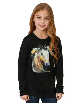 Girls' Jersey Knit Long Sleeve Tee