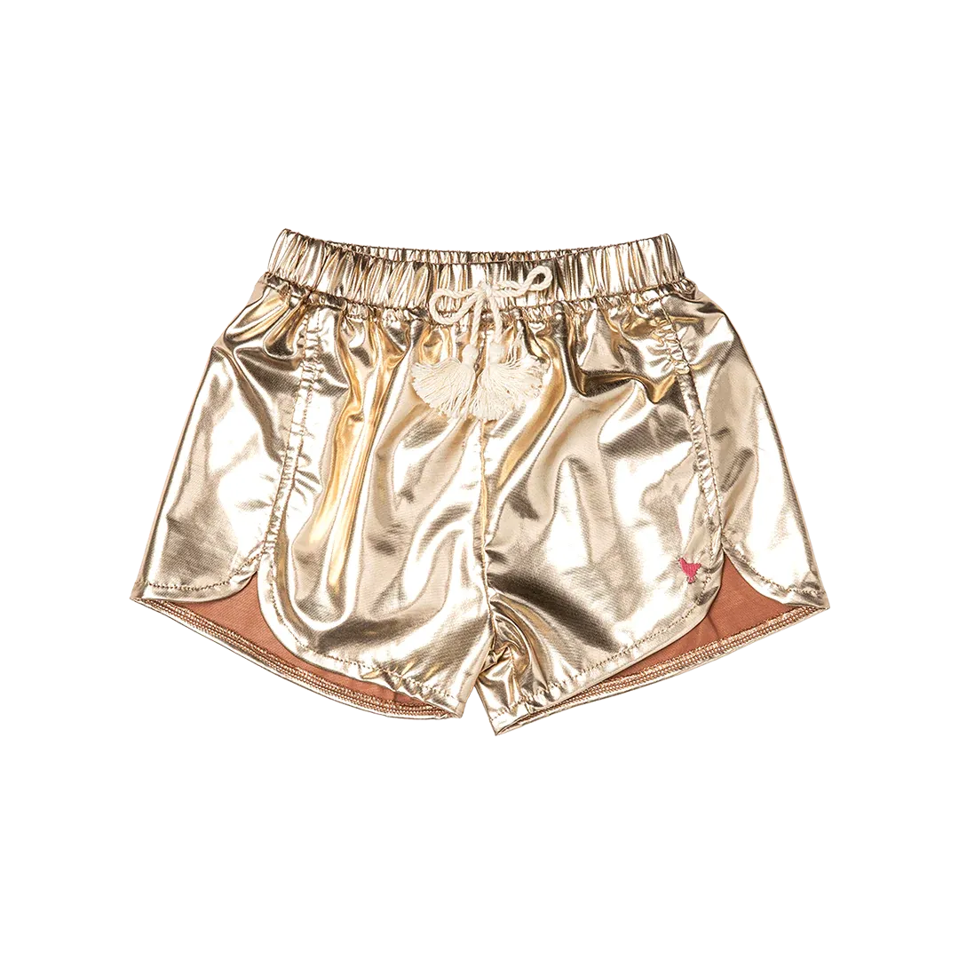 Girls Millie Metallic Short - Gold