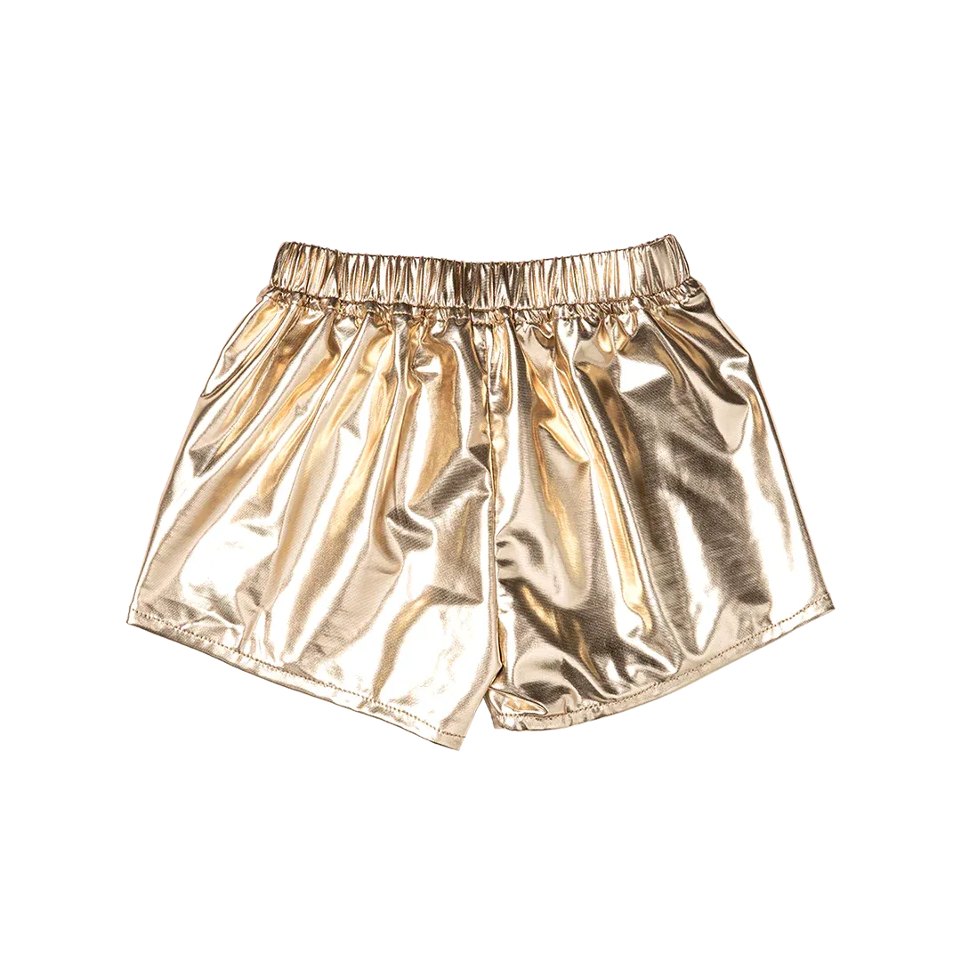 Girls Millie Metallic Short - Gold