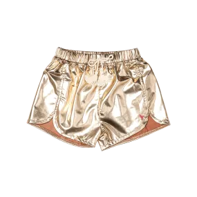 Girls Millie Metallic Short - Gold