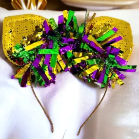 Gold Sequined Mardi Gras Headband - Perfect for Carnival Season!