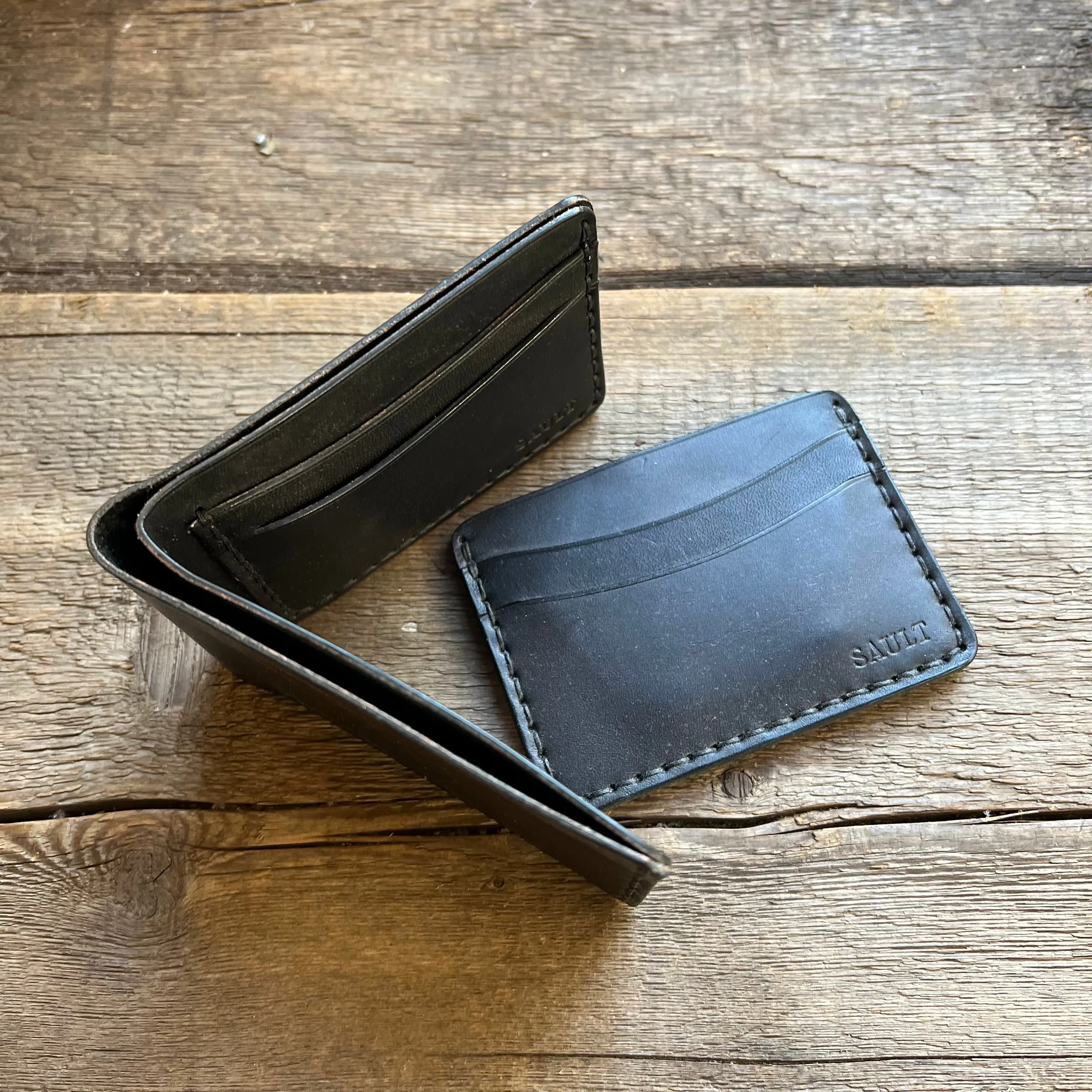 Hand Stitched Wallet, Black