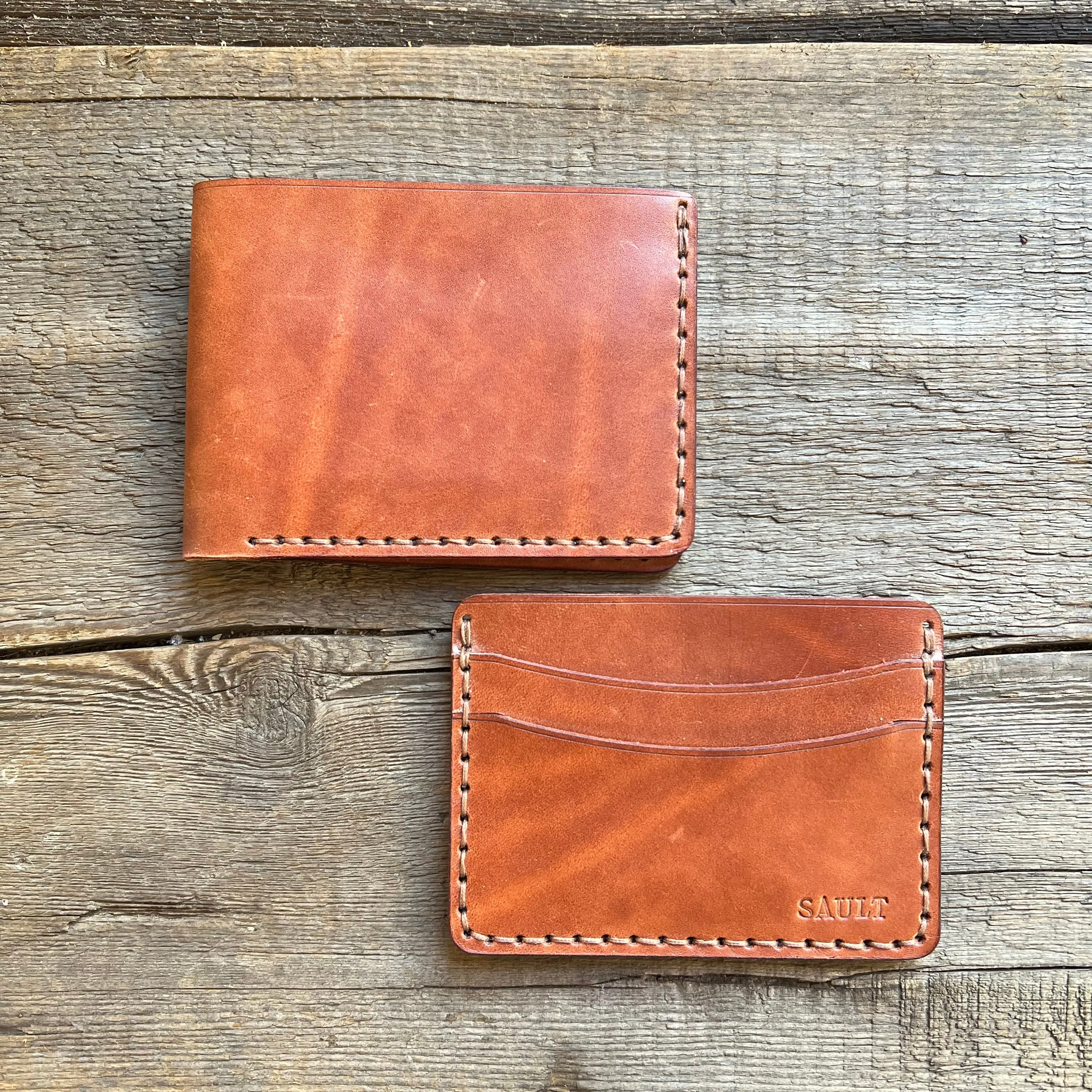 Hand Stitched Wallet, Medium Brown