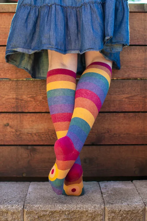 Heather Rainbow Striped Knee High