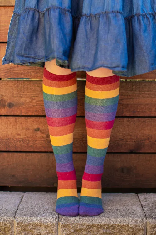 Heather Rainbow Striped Knee High