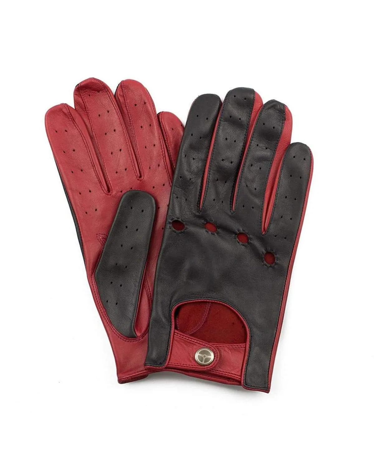 HERITAGE - Leather Driving Gloves - Black/Red