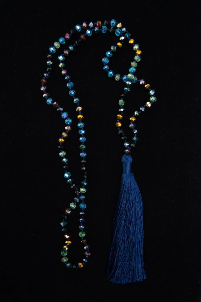 Indigo Tassel Necklace