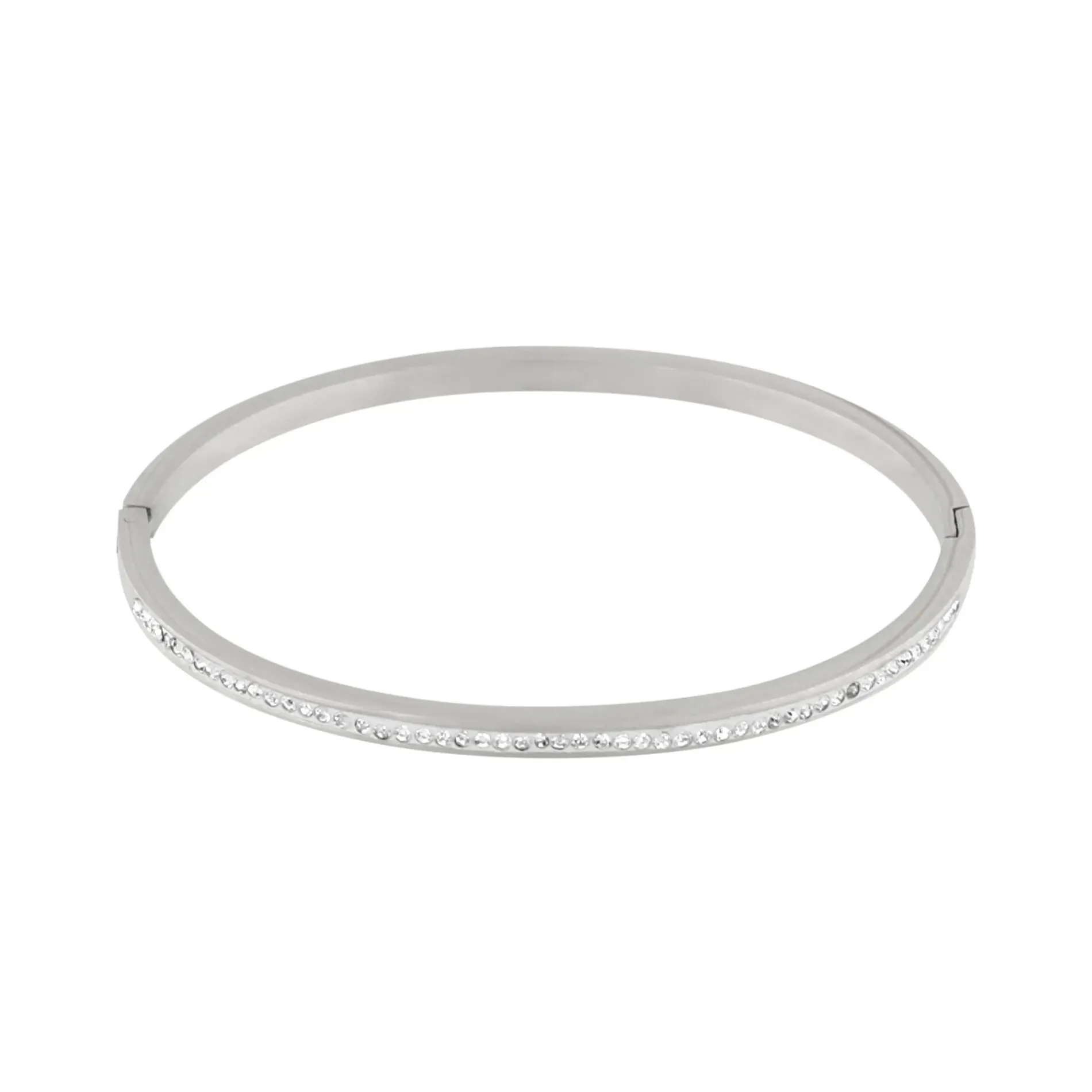 Joy Waterproof Slim CZ Bangle Silver Plating