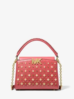 Karlie Graphic Logo Striped Leather Crossbody Bag